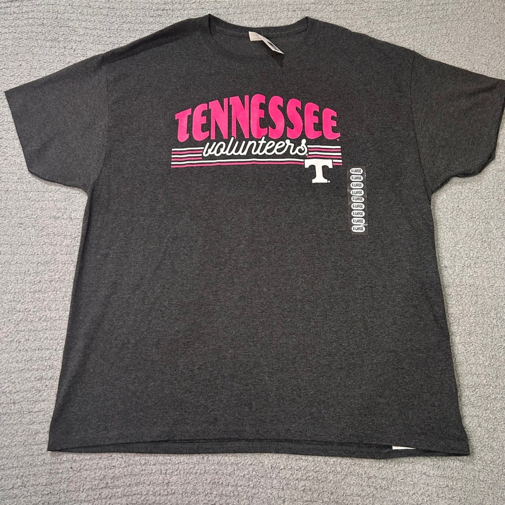 Tennessee Volunteers Graphic Tee Retro XL Charcoal Grey Pink Sporty NCAA Shirt